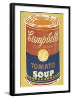 Colored Campbell's Soup Can, 1965 (yellow & blue)-Andy Warhol-Framed Art Print