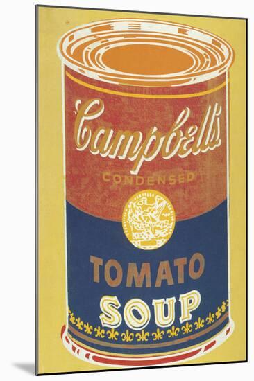 Colored Campbell's Soup Can, 1965 (yellow & blue)-Andy Warhol-Mounted Art Print