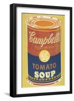 Colored Campbell's Soup Can, 1965 (yellow & blue)-Andy Warhol-Framed Art Print