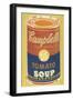 Colored Campbell's Soup Can, 1965 (yellow & blue)-Andy Warhol-Framed Art Print