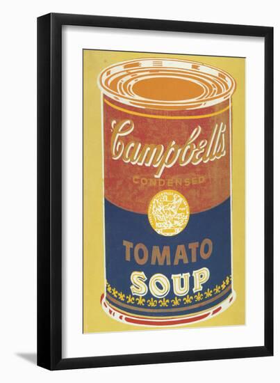 Colored Campbell's Soup Can, 1965 (yellow & blue)-Andy Warhol-Framed Art Print