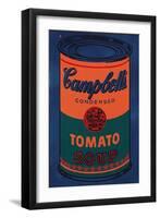 Colored Campbell's Soup Can, c.1965 Blue & Orange-Andy Warhol-Framed Art Print