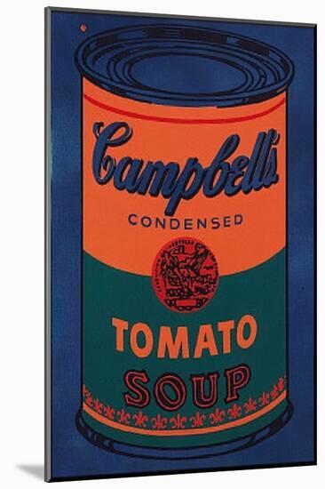 Colored Campbell's Soup Can, c.1965 Blue & Orange-Andy Warhol-Mounted Art Print