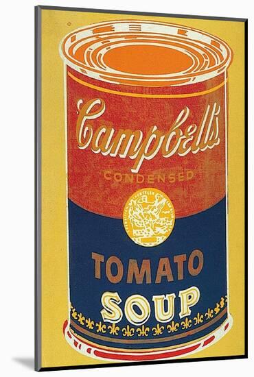 Colored Campbell's Soup Can, c.1965 (yellow & blue)-Andy Warhol-Mounted Art Print