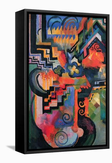 Colored Composition (Homage ? Sebastian Johann Bach)-Auguste Macke-Framed Stretched Canvas