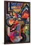 Colored Composition (Homage ? Sebastian Johann Bach)-Auguste Macke-Framed Art Print