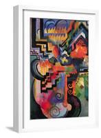 Colored Composition (Homage ? Sebastian Johann Bach)-Auguste Macke-Framed Art Print