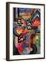 Colored Composition (Homage ? Sebastian Johann Bach)-Auguste Macke-Framed Art Print