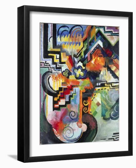 Colored Composition (Hommage À Bac), 1912-August Macke-Framed Giclee Print