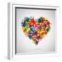 Colored Heart From Hand Print Icons-strejman-Framed Art Print