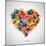 Colored Heart From Hand Print Icons-strejman-Mounted Art Print