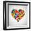 Colored Heart From Hand Print Icons-strejman-Framed Art Print