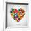 Colored Heart From Hand Print Icons-strejman-Framed Art Print