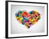 Colored Heart From Hand Print Icons-strejman-Framed Art Print