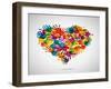 Colored Heart From Hand Print Icons-strejman-Framed Art Print