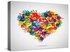 Colored Heart From Hand Print Icons-strejman-Stretched Canvas