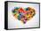 Colored Heart From Hand Print Icons-strejman-Framed Stretched Canvas