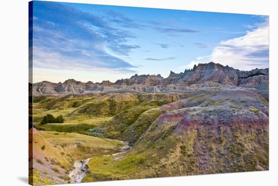 Colored Hills And Valleys, Badlands Loop Trail, Badlands National Park, South Dakota, Usa-Michel Hersen-Stretched Canvas