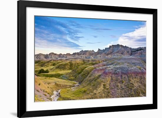 Colored Hills And Valleys, Badlands Loop Trail, Badlands National Park, South Dakota, Usa-Michel Hersen-Framed Photographic Print
