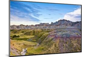 Colored Hills And Valleys, Badlands Loop Trail, Badlands National Park, South Dakota, Usa-Michel Hersen-Mounted Photographic Print