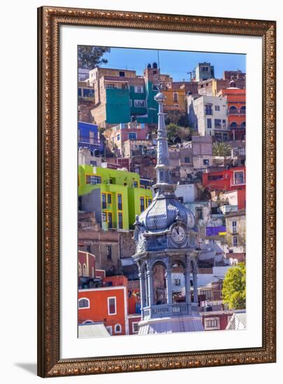 Colored Houses, Market Mercado Hidalgo Guanajuato, Mexico-William Perry-Framed Premium Photographic Print