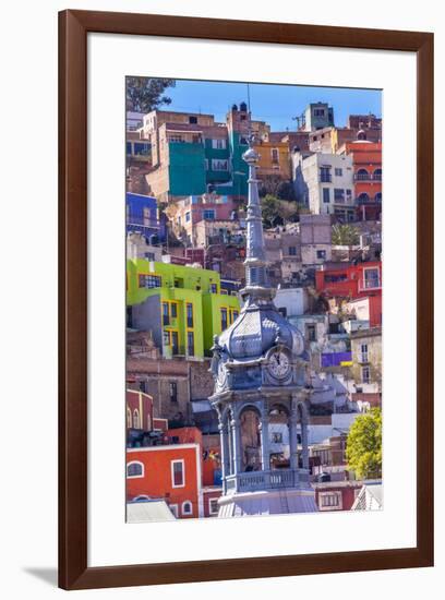 Colored Houses, Market Mercado Hidalgo Guanajuato, Mexico-William Perry-Framed Premium Photographic Print