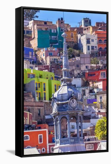 Colored Houses, Market Mercado Hidalgo Guanajuato, Mexico-William Perry-Framed Stretched Canvas