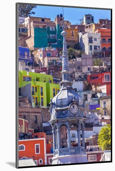 Colored Houses, Market Mercado Hidalgo Guanajuato, Mexico-William Perry-Mounted Photographic Print