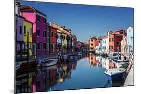 Colored Houses on the Island of Burano, Venice, UNESCO World Heritage Site, Veneto, Italy, Europe-Karen Deakin-Mounted Photographic Print