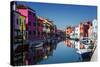 Colored Houses on the Island of Burano, Venice, UNESCO World Heritage Site, Veneto, Italy, Europe-Karen Deakin-Stretched Canvas