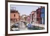 Colored Houses on the Island of Burano, Venice, Veneto, Italy, Europe-Julian Elliott-Framed Photographic Print