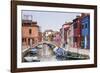 Colored Houses on the Island of Burano, Venice, Veneto, Italy, Europe-Julian Elliott-Framed Photographic Print