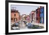 Colored Houses on the Island of Burano, Venice, Veneto, Italy, Europe-Julian Elliott-Framed Photographic Print