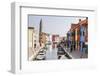 Colored Houses on the Island of Burano, Venice, Veneto, Italy, Europe-Julian Elliott-Framed Photographic Print