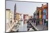 Colored Houses on the Island of Burano, Venice, Veneto, Italy, Europe-Julian Elliott-Mounted Photographic Print