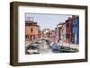 Colored Houses on the Island of Burano, Venice, Veneto, Italy, Europe-Julian Elliott-Framed Photographic Print