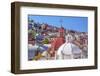 Colored Houses, San Roque Church, Market, Hidalgo, Guanajuato, Mexico-William Perry-Framed Photographic Print