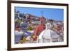 Colored Houses, San Roque Church, Market, Hidalgo, Guanajuato, Mexico-William Perry-Framed Premium Photographic Print