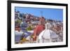 Colored Houses, San Roque Church, Market, Hidalgo, Guanajuato, Mexico-William Perry-Framed Premium Photographic Print