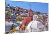 Colored Houses, San Roque Church, Market, Hidalgo, Guanajuato, Mexico-William Perry-Mounted Premium Photographic Print