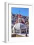 Colored Houses, San Roque Church, Market, Hidalgo, Guanajuato, Mexico-William Perry-Framed Photographic Print