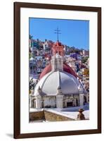 Colored Houses, San Roque Church, Market, Hidalgo, Guanajuato, Mexico-William Perry-Framed Premium Photographic Print