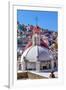 Colored Houses, San Roque Church, Market, Hidalgo, Guanajuato, Mexico-William Perry-Framed Premium Photographic Print