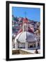 Colored Houses, San Roque Church, Market, Hidalgo, Guanajuato, Mexico-William Perry-Framed Premium Photographic Print