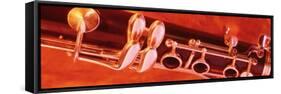 Colored Lights, Close-up of a Clarinet-null-Framed Stretched Canvas