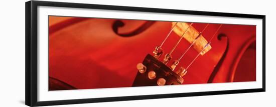 Colored Lights, Close-up of a Violin-null-Framed Premium Photographic Print