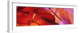 Colored Lights, Close-up of a Violin-null-Framed Photographic Print