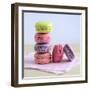 Colored Macaroons on a Platter-Sonia Chatelain-Framed Photographic Print