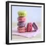 Colored Macaroons on a Platter-Sonia Chatelain-Framed Photographic Print