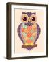 Colored Patchwork Owl-nad_o-Framed Art Print